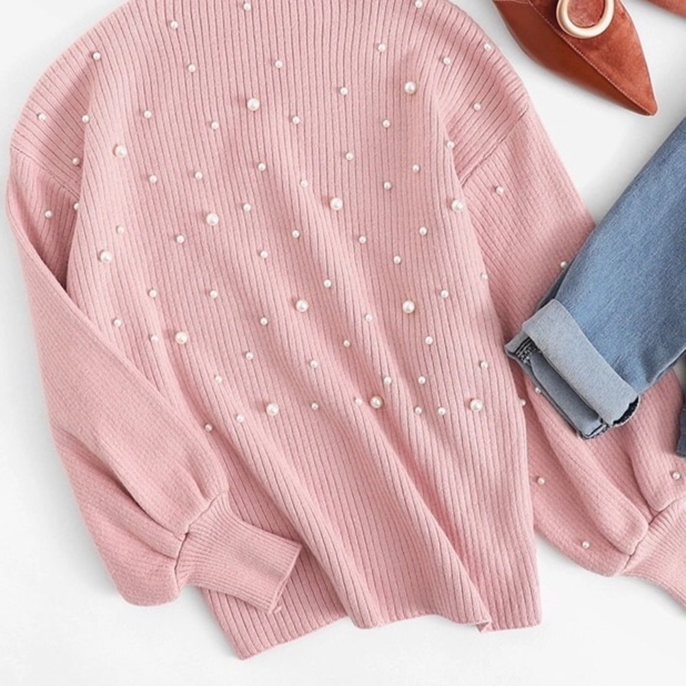 🆕Pretty in Pink Pearl Sweater - BLOGGER FAVORITE - Picture 7 of 8